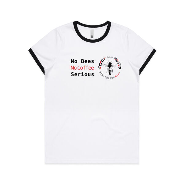 No Bees No Coffee - Womens AS Colour Ringer T Thumbnail