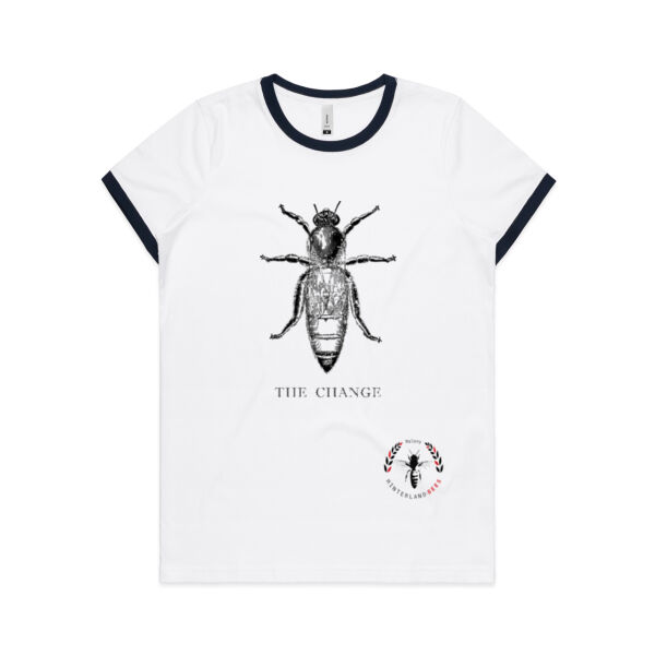 Bee The Change Queen - Womens AS Colour Ringer Tee 4053 Thumbnail
